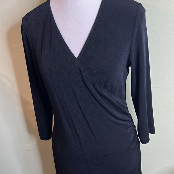 Chico's Travelers Rosemary Black 3/4 sleeve stretch dress, size small petite - Picture 13 of 17